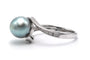 Bague 54 Bague contemporaine en or blanc 18 carats avec perle et diamants 8/8 58 Facettes 22662