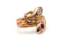 Bague 55 Bague Art nouveau en or jaune 18 carats avec rubis et diamants taille rose 58 Facettes 23142