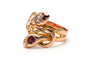 Bague 55 Bague Art nouveau en or jaune 18 carats avec rubis et diamants taille rose 58 Facettes 23142