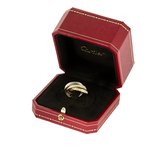 Bague 51 CARTIER - Superbe et Rare Bague « Trinity » trois ors 58 Facettes B250618