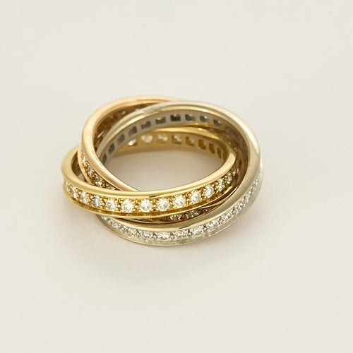 Bague 51 CARTIER - Superbe et Rare Bague « Trinity » trois ors 58 Facettes B250618