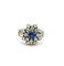 Bague 52 Bague fleur ancienne en or blanc 18 carats, diamants et saphir 58 Facettes 90830/ac12717