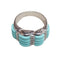 Bague 54 Bague turquoises et diamants en or blanc 18k 58 Facettes S137