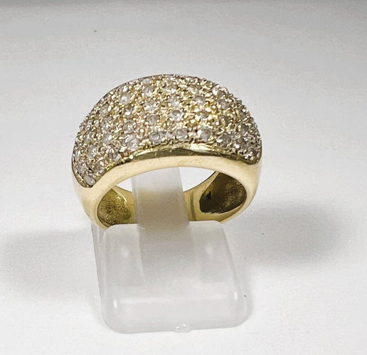 Bague 51 Bague bandeau pavée de diamants en or jaune 18 carats 58 Facettes 280
