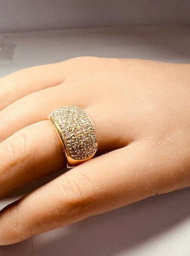 Bague 51 Bague bandeau en or jaune 18 carats et diamants 58 Facettes 280