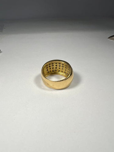Bague 51 Bague bandeau pavée de diamants en or jaune 18 carats 58 Facettes 280