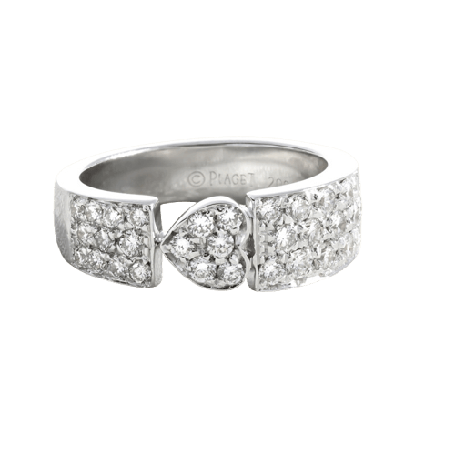 Bague 54 Piaget - Bague cœur en or gris et diamants 58 Facettes OC-61E00520