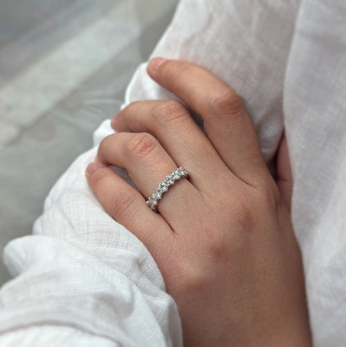 Bague 52 Alliance américaine - Bague en or blanc 750‰ et diamants 58 Facettes 260075R