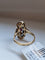 Bague 55 Bague trois pierres vintage en or jaune 18 ct, argent, rubis et diamants 58 Facettes CV-013