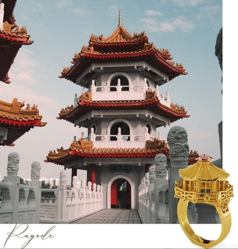 Bague 52 Tournaire Pagode - Bague en or jaune 58 Facettes 123577.03