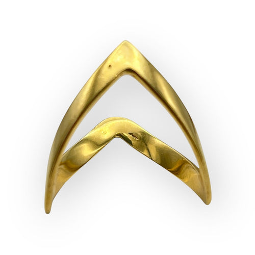 Bague 56 Bague chevron ouverte en or jaune 750 58 Facettes 149066878
