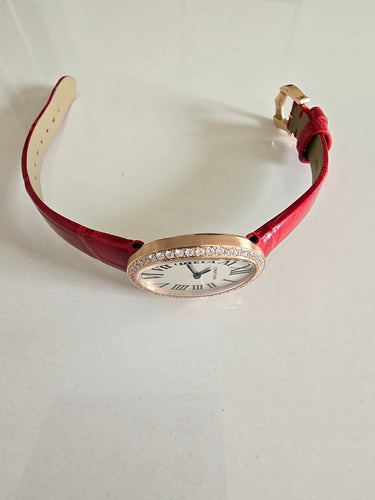 Montre Cartier Baignoire - Montre boîtier XL en or rose sertie de diamants 58 Facettes 1