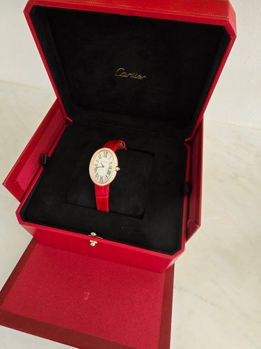Montre Cartier Baignoire - Montre boîtier XL en or rose sertie de diamants 58 Facettes 1