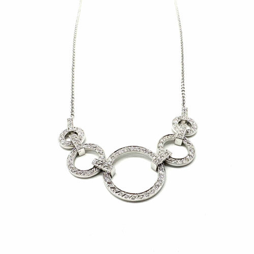 Collier Collier en or blanc pavé de diamants 58 Facettes Z15B51803