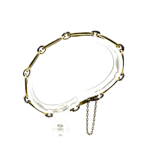 Bracelet Bracelet en or jaune, platine, émail bleu et diamants 58 Facettes Z1351498