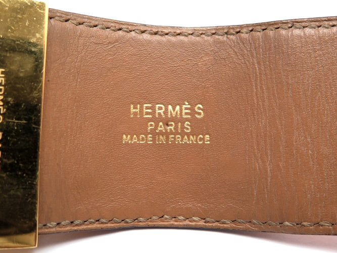 Bracelet vintage bracelet HERMES collier de chien medor cdc en cuir swift orange 58 Facettes 273457