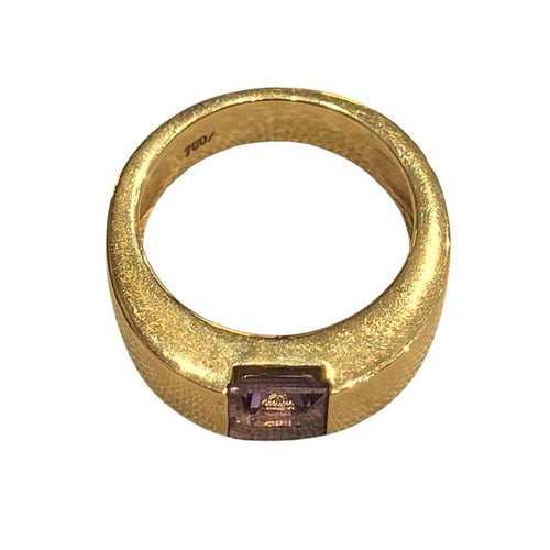 Bague 54 Bague en or jaune 18k avec améthyste 0,91 ct 58 Facettes S124