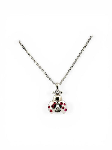 Pendentif Chopard Happy Diamonds Ladybird - Pendentif coccinelle en or blanc 18 ct 58 Facettes 90837-90815-ac12680 et 12727
