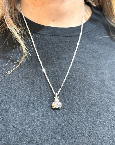 Pendentif Chopard Happy Diamonds Ladybird - Pendentif coccinelle en or blanc 18 ct 58 Facettes 90837-90815-ac12680 et 12727