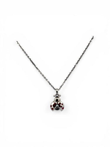 Pendentif Chopard Happy Diamonds Ladybird - Pendentif coccinelle en or blanc 18 ct 58 Facettes 90837-90815-ac12680 et 12727