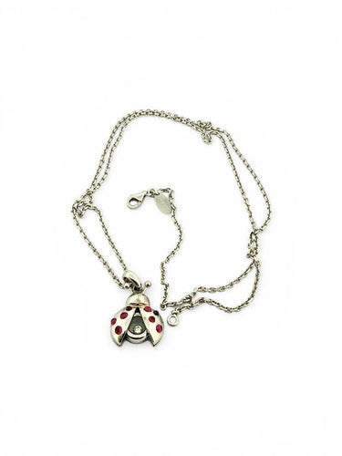 Pendentif Chopard Happy Diamonds Ladybird - Pendentif coccinelle en or blanc 18 ct 58 Facettes 90837-90815-ac12680 et 12727