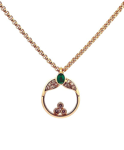 Collier Chopard - Collier chaîne en or jaune 18 carats, émeraude et diamants 58 Facettes Cho