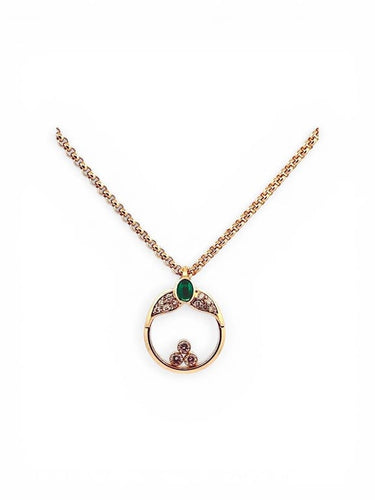 Collier Chopard - Collier chaîne en or jaune 18 carats, émeraude et diamants 58 Facettes Cho