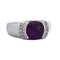 Bague 62 Bague vintage en or blanc 18 ct avec améthyste et diamants 58 Facettes AN132 '(05419)