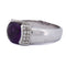Bague 62 Bague vintage en or blanc 18 ct avec améthyste et diamants 58 Facettes AN132 '(05419)