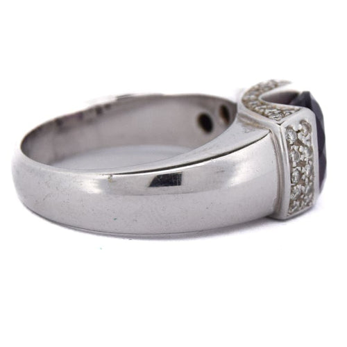 Bague 62 Bague vintage en or blanc 18 ct avec améthyste et diamants 58 Facettes AN132 '(05419)