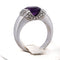 Bague 62 Bague vintage en or blanc 18 ct avec améthyste et diamants 58 Facettes AN132 '(05419)