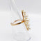 Bague 52 Bague marquise XXL vintage en or rose 18k et perles de culture 58 Facettes A06757