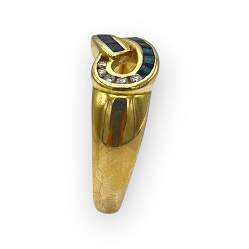 Bague 57 Bague infini en or jaune 750 sertie de saphirs et diamants 58 Facettes 149066403