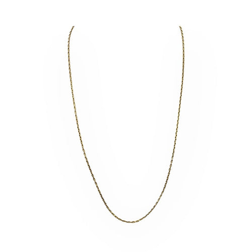 Collier Chaîne - Maille forçat en or jaune 750 avec chaînette de sécurité 58 Facettes 149066457