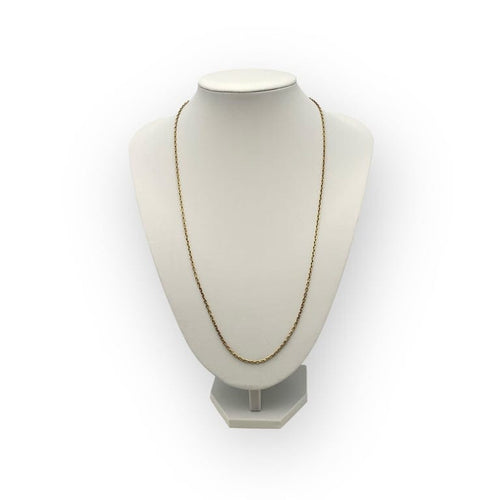 Collier Chaîne - Maille forçat en or jaune 750 avec chaînette de sécurité 58 Facettes 149066457