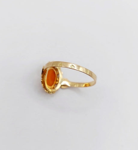 Bague 55.5 Bague vintage en or rose 18k avec camée coquille 58 Facettes A06766