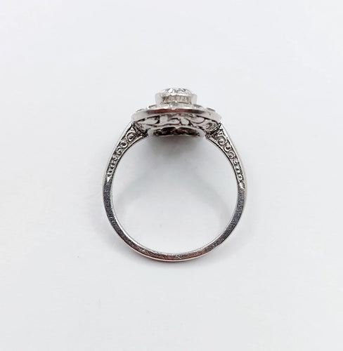 Bague 54 Bague marquise Art déco en platine et diamants (1,90 ct) 58 Facettes A06767