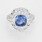 Bague 48 Bague Art déco en platine avec saphir de Ceylan 3,42 ct et diamants 58 Facettes CAN1600X3-1