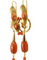 Bague 58 Parure ancienne - Boucles d’oreilles et bague en or jaune 14 carats et corail 58 Facettes 7694