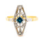 Bague 56 Bague navette Art déco en or 14k et platine, saphir et diamants 58 Facettes 4B88518B18A1404696B455AA78F35DB2