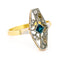 Bague 56 Bague navette Art déco en or 14k et platine, saphir et diamants 58 Facettes 4B88518B18A1404696B455AA78F35DB2