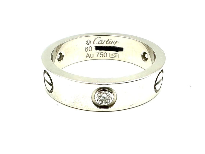 Bague 60 Cartier Love Classique - Bague en or blanc et diamants 58 Facettes CARTIER Bague