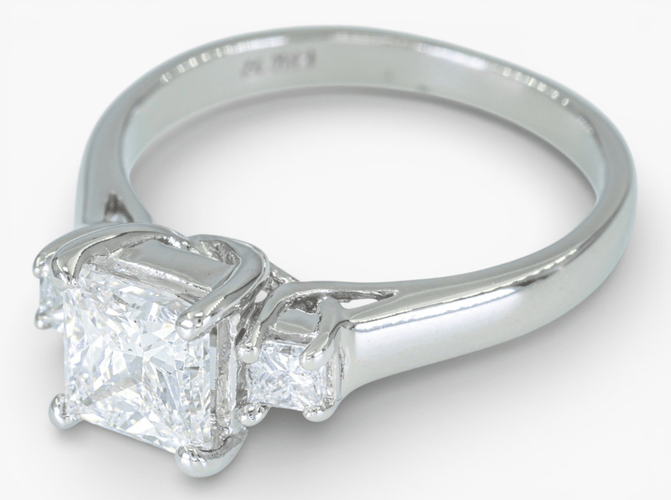 Bague 50 Bague entourage en or blanc 14 ct avec diamants 1,21 ct et certificat HRD 58 Facettes J250000016695