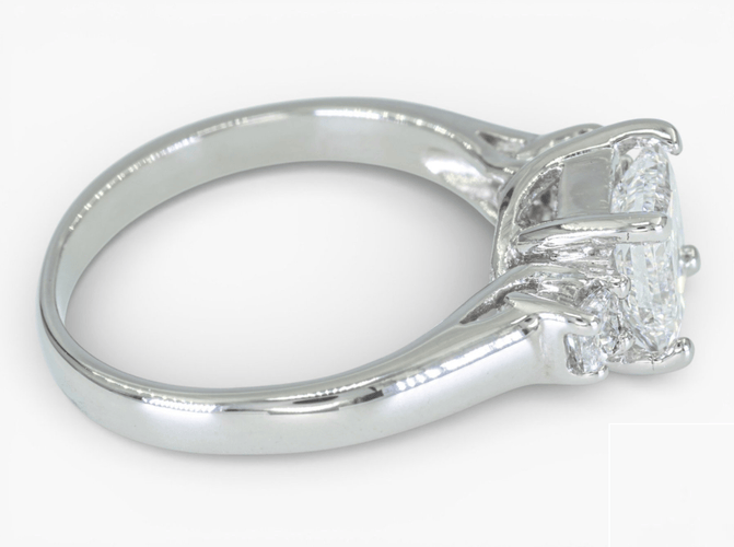Bague 50 Bague entourage en or blanc 14 ct avec diamants 1,21 ct et certificat HRD 58 Facettes J250000016695