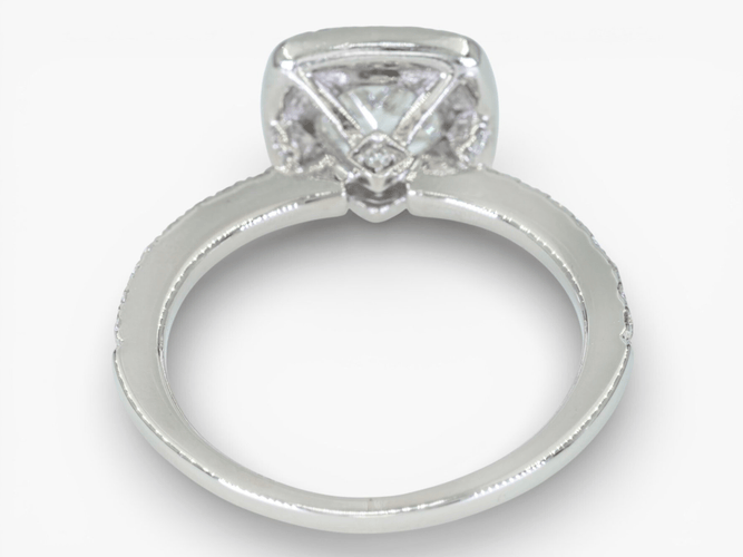 Bague 50 Bague entourage en or blanc 14 ct avec diamants 1,33 ct 58 Facettes IGI 3904104461, GIA 2151800313