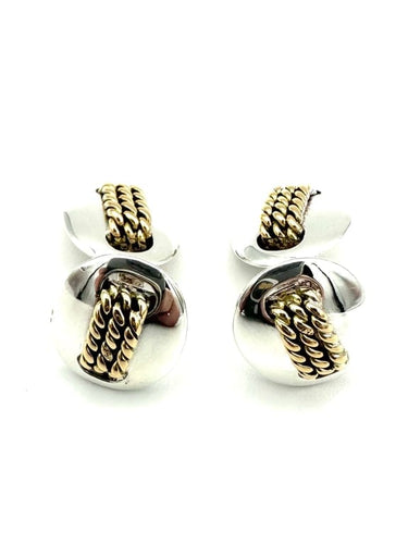 Boutons de manchette Hermès Suroît - Boutons de manchette en or 18K et argent 925 58 Facettes HERMES BM