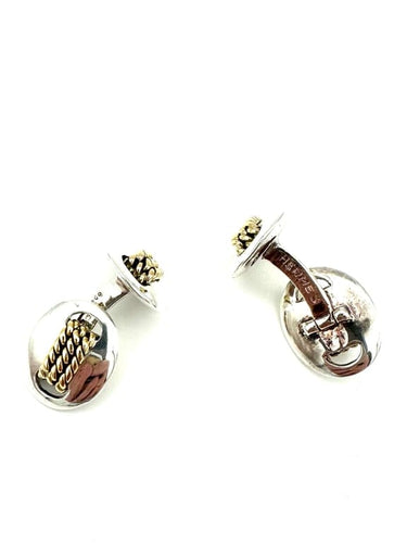 Boutons de manchette Hermès Suroît - Boutons de manchette en or 18K et argent 925 58 Facettes HERMES BM