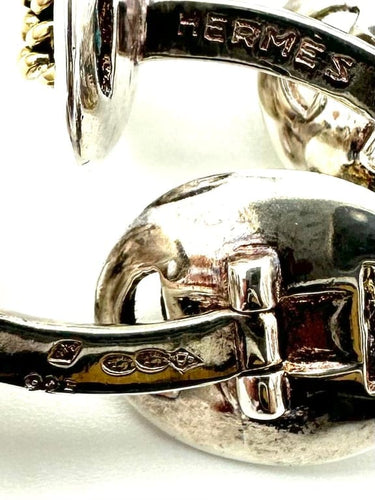 Boutons de manchette Hermès Suroît - Boutons de manchette en or 18K et argent 925 58 Facettes HERMES BM