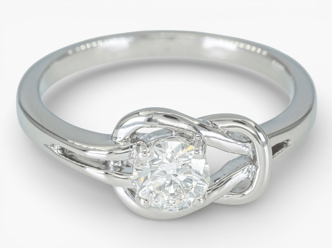 Bague 57 Bague nœud en or blanc 14 ct avec diamants 0,61 ct 58 Facettes 18J3352125
