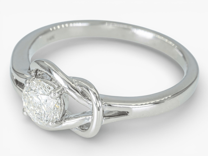Bague 57 Bague nœud en or blanc 14 ct avec diamants 0,61 ct 58 Facettes 18J3352125